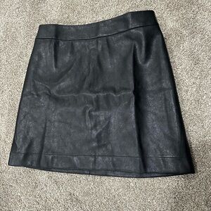 NWT J CREW Factory Faux Leather Mini A-Line Skirt Women's Size 10 Black NEW